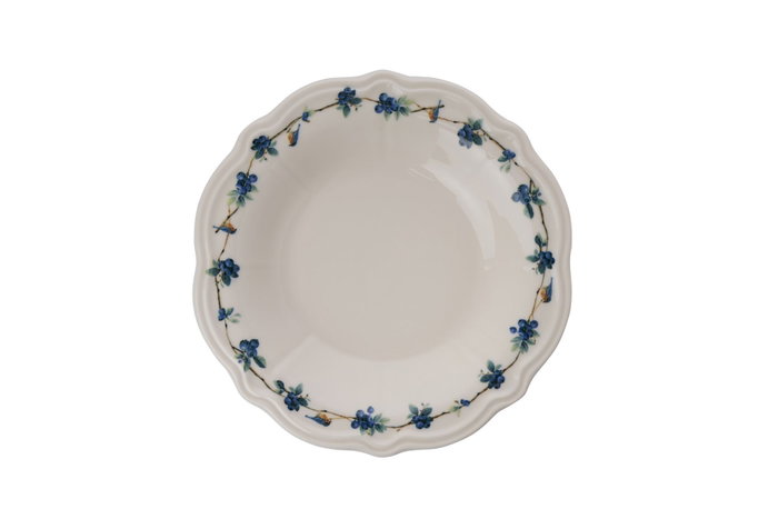 Hermia Blueberry Juego de Cena de Porcelana de 24 Piezas en Blanco, Azul y Verde Hermia Blueberry Juego de Cena de Porcelana de 24 Piezas en Blanco, Azul y Verde